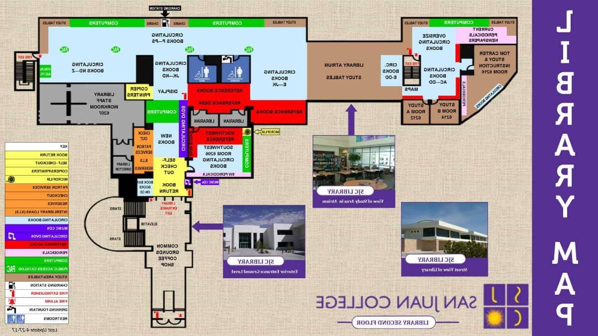 A map of the layout of the SJC Library